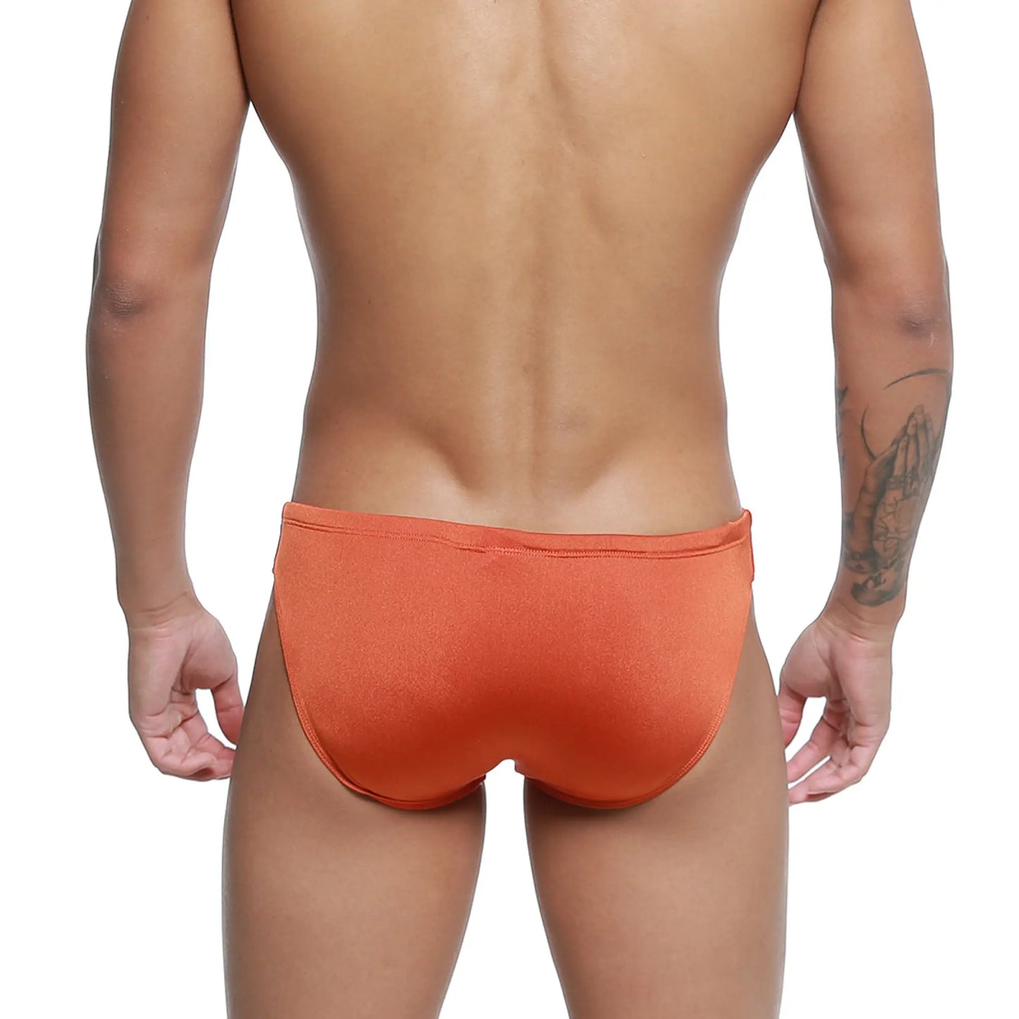 Orange metroMalewear hunter swim brief in smooth form-fitting fabric with a snug waistband for comfortable wear