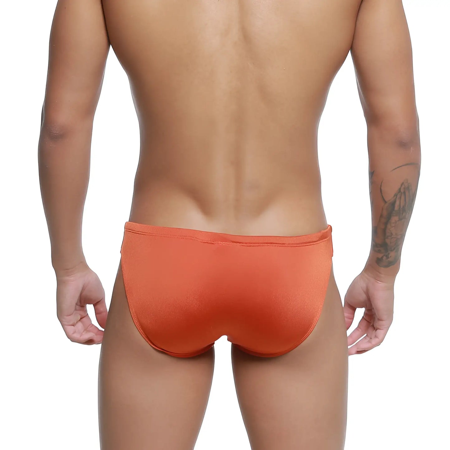 Orange metroMalewear hunter swim brief in smooth form-fitting fabric with a snug waistband for comfortable wear