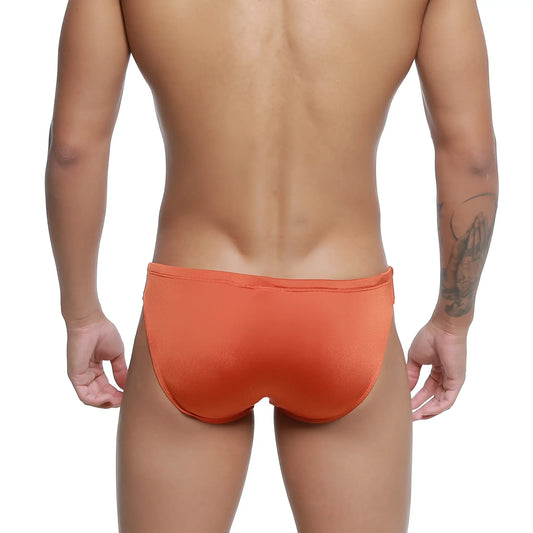 Orange metroMalewear hunter swim brief in smooth form-fitting fabric with a snug waistband for comfortable wear