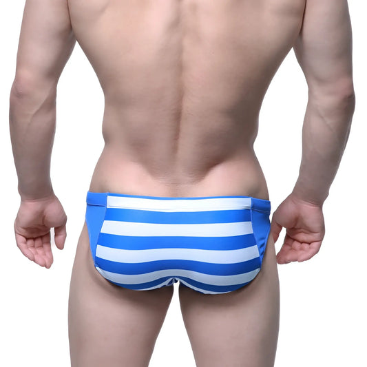 MetroMaleWear Hunter swim brief sailor 4977-40 blue and white striped swim trunks for men