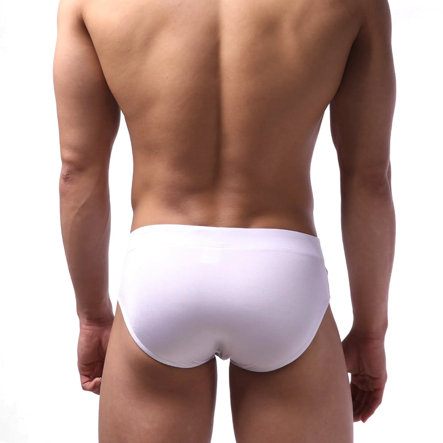 White metro malewear ibiza swim brief with smooth form-fitting design ideal for swimwear use