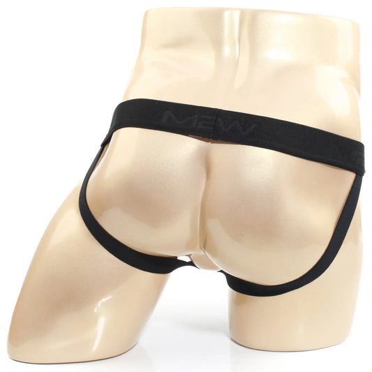 Black mew brand briefs with sleek minimalist design and elastic waistband MetroMaleWear Infinito jock strap black 3001-74