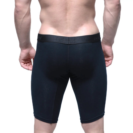 MetroMaleWear intenso cycle short black 15 inch with textured waistband and subtle branding in black athletic briefs style