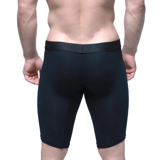 MetroMaleWear intenso cycle short black 15 inch with textured waistband and subtle branding in black athletic briefs style
