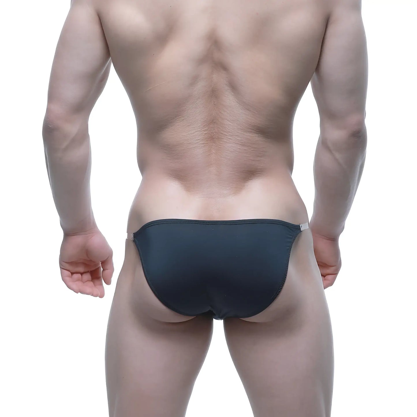 Metro male wear invisible bikini black 3704-20 black athletic briefs with sleek fit and subtle white waistband trim