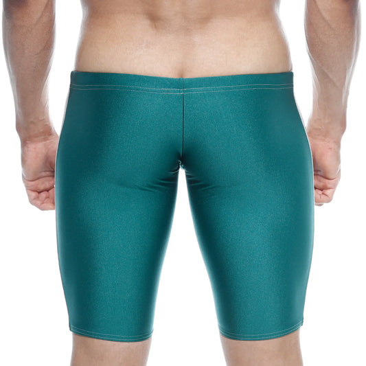 MetroMaleWear Jammer swim boxer green 4904-07 teal shiny form-fitting swim trunks with subtle textured finish