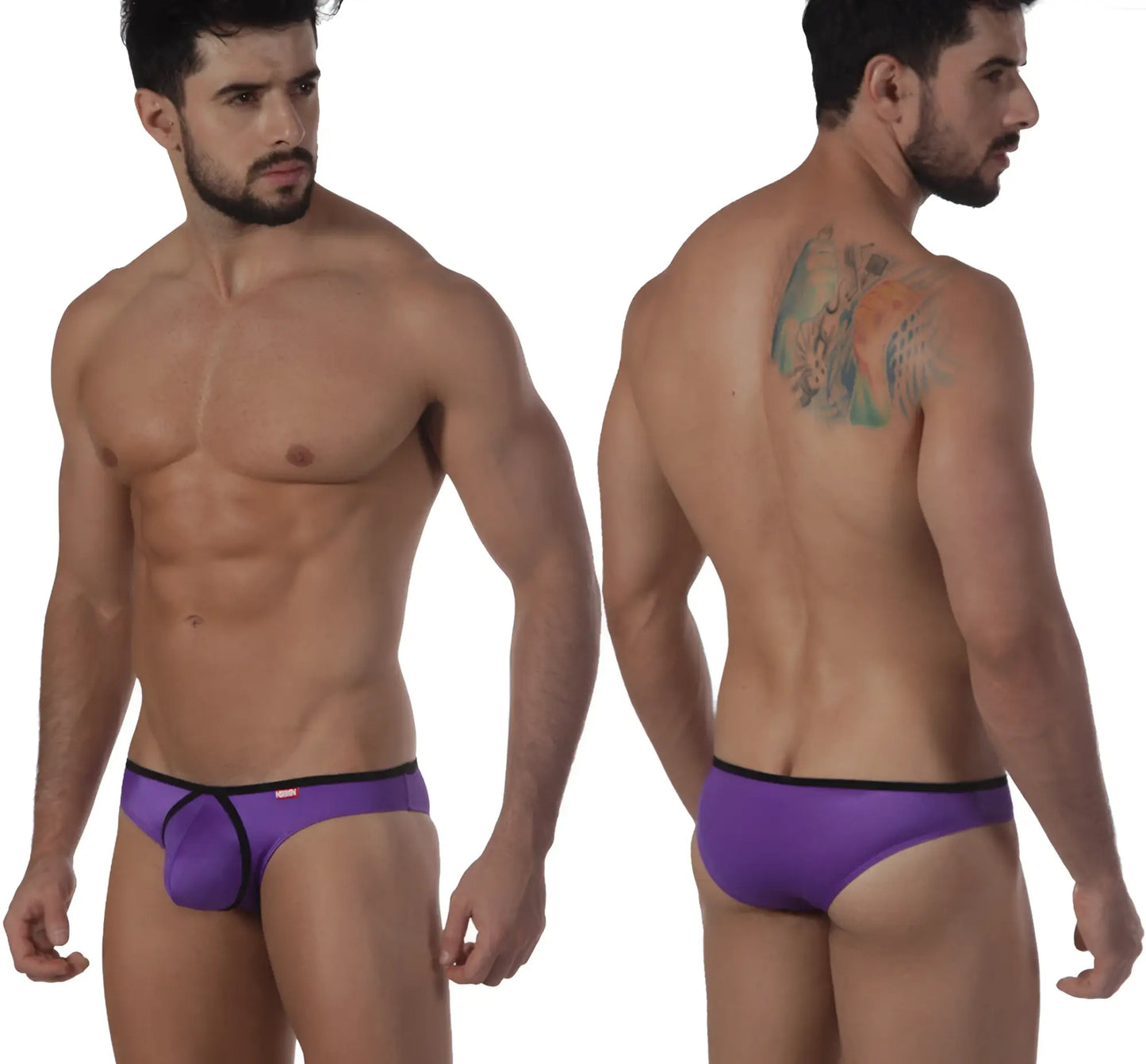 Metro male wear lasso bikini purple 2009-19 athletic briefs purple with black trim front view