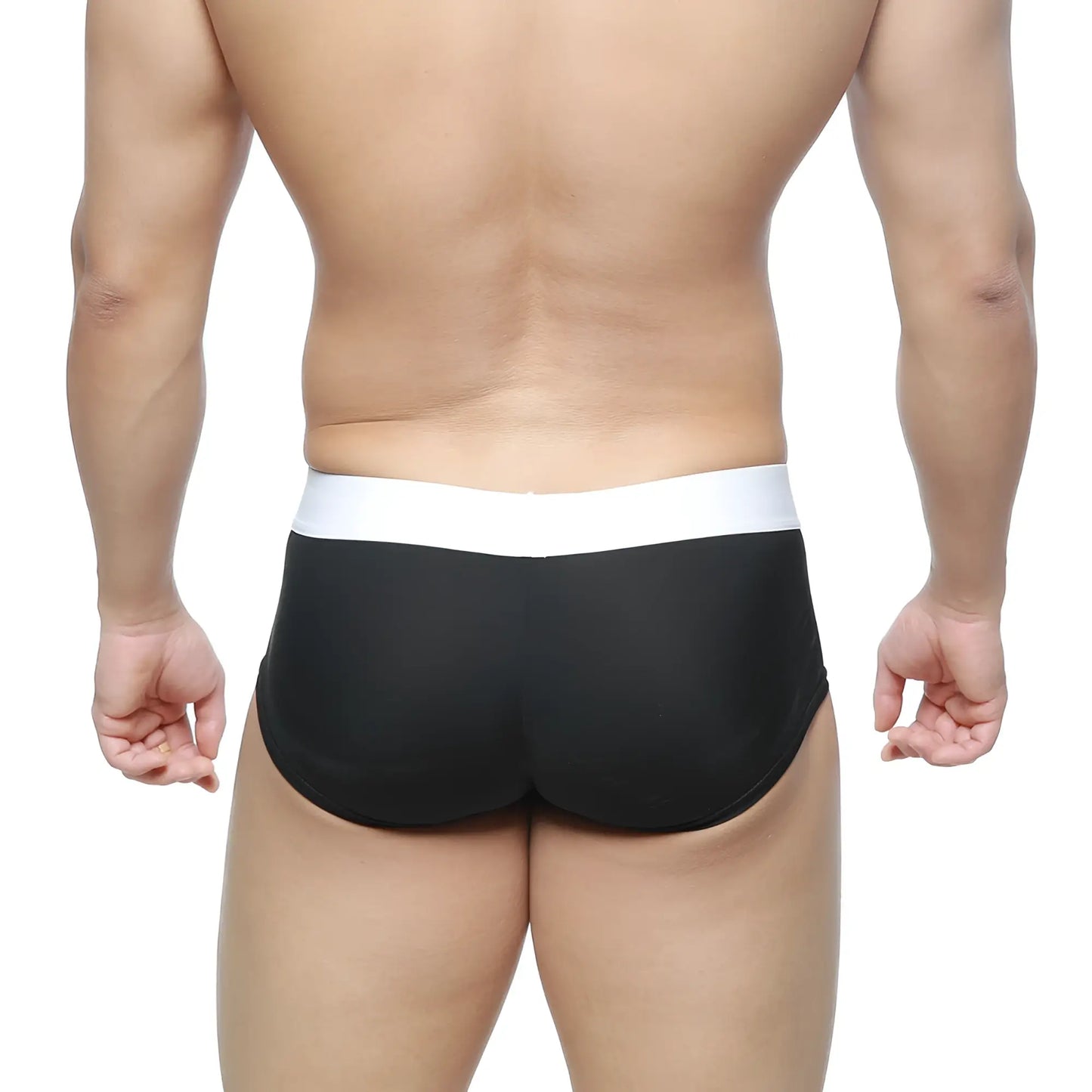 Black briefs with a contrasting white waistband from MetroMaleWear M2W MAX boxer oscuridad 3013-22 collection