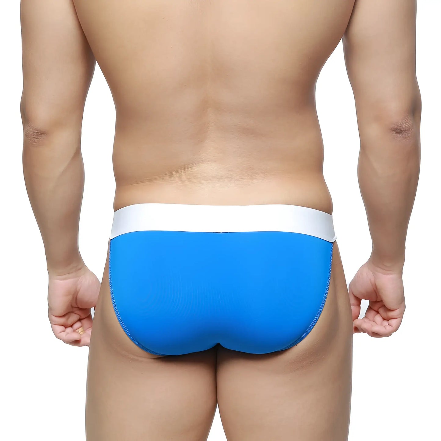 Bright blue metro male wear m2w pocket bikini briefs with white waistband for comfortable daily wear