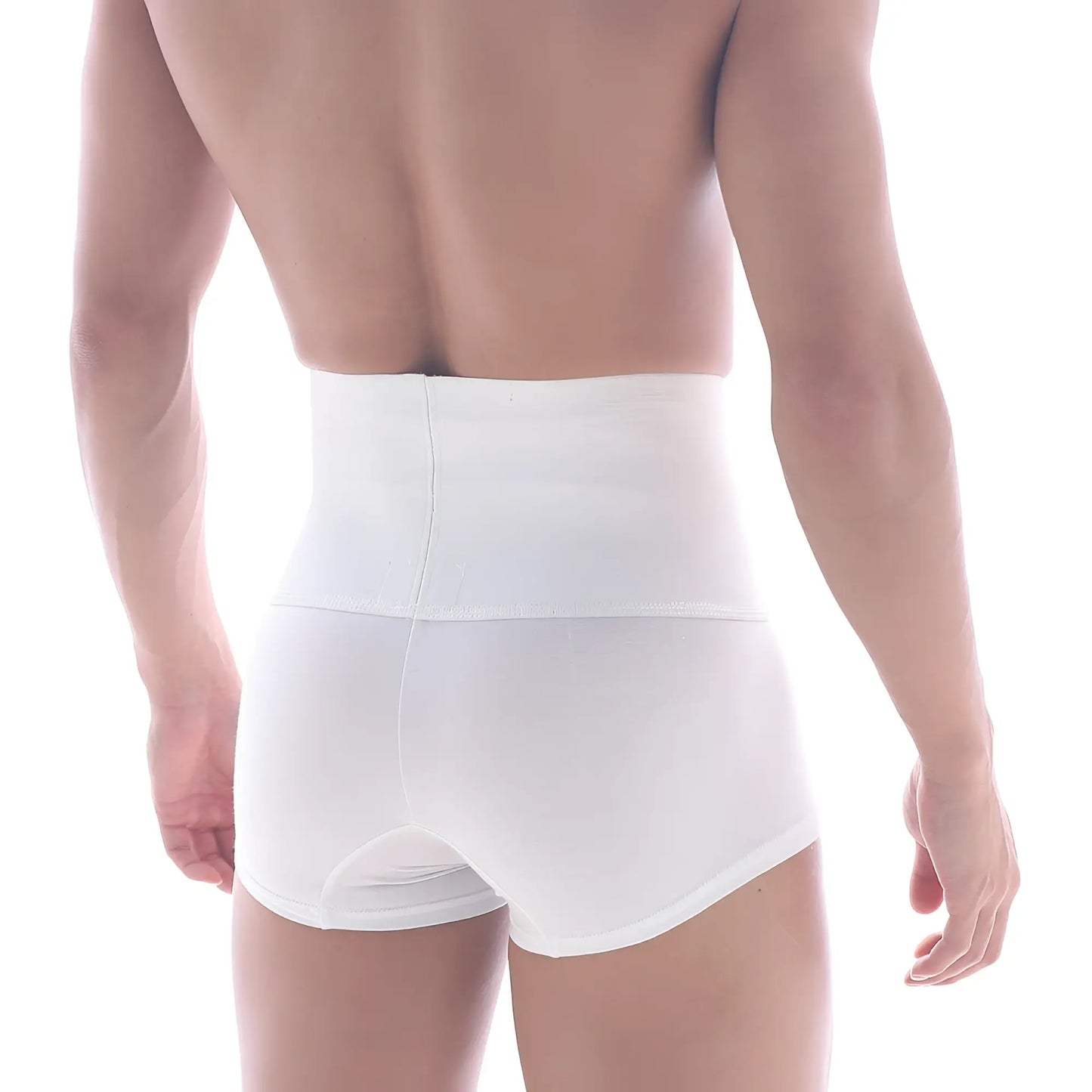 White high-waisted metro malewear shaper hip trunk 3022-81 with smooth form-fitting design for men