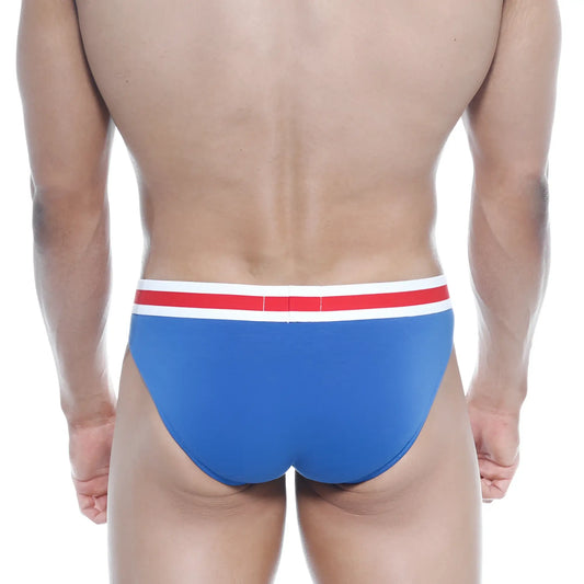 MetroMaleWear Spartacus brief royal 3804-18 blue briefs with red and white striped waistband for comfortable wear