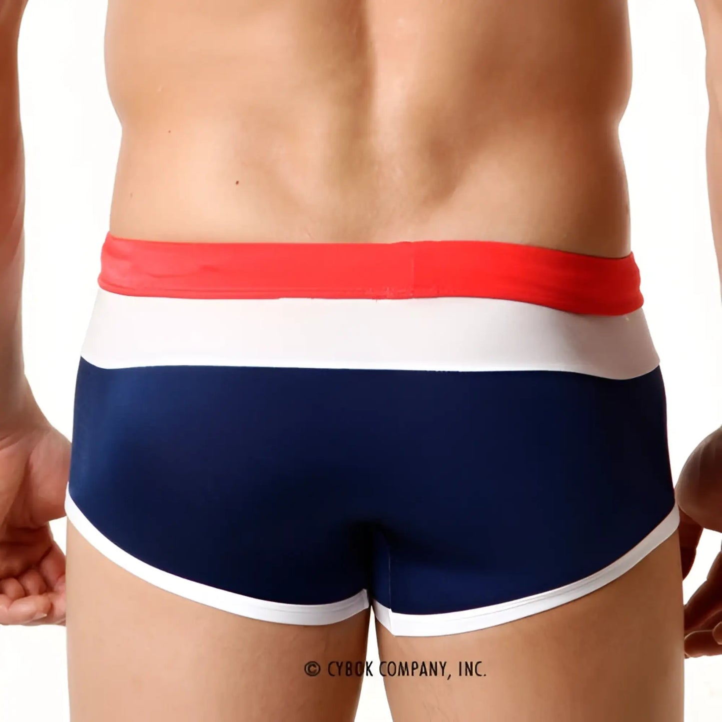 MetroMaleWear trio swim trunk navy 4913-28 striped briefs in navy blue white and red with a snug fit