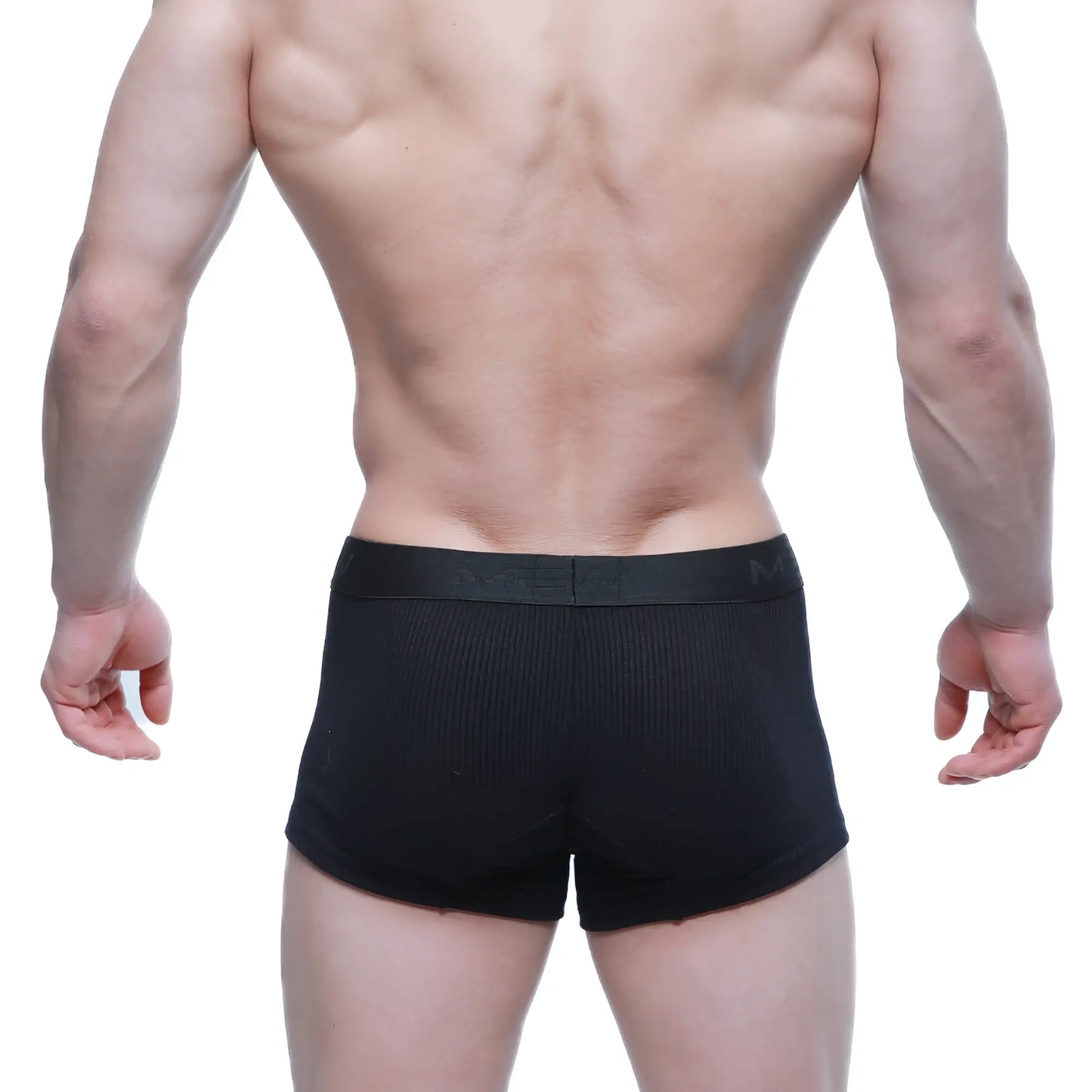 Black ribbed men’s boxer briefs with smooth elastic waistband metroMaleWear Voltz Boxer Brief Black 2122-22