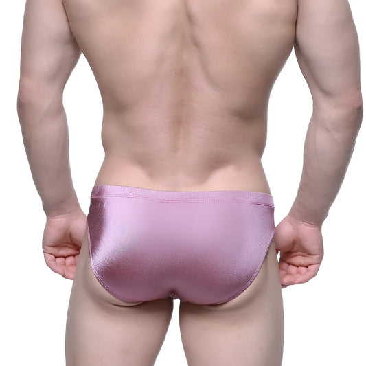 MetroMaleWear Madrid Bikini 5103-M05 shiny metallic pink briefs with a sleek form-fitting design