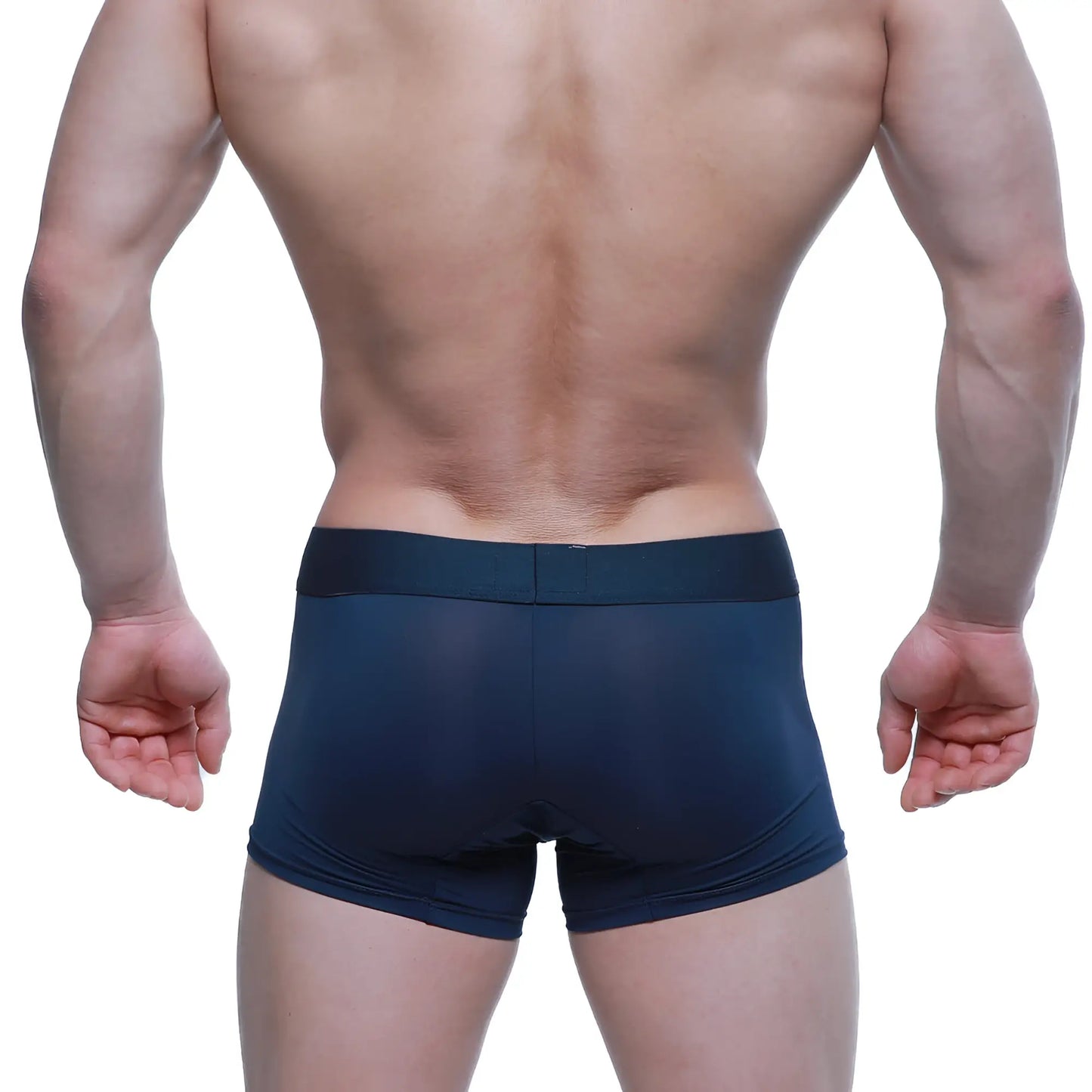 Navy blue athletic briefs with a solid waistband from metromalewear maintenant boxer brief dark blue 2122-28