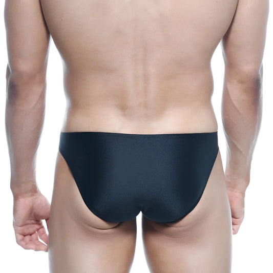 MetroMalewear max bulge bikini black 6007-20 sleek black swim trunks with smooth form-fitting design