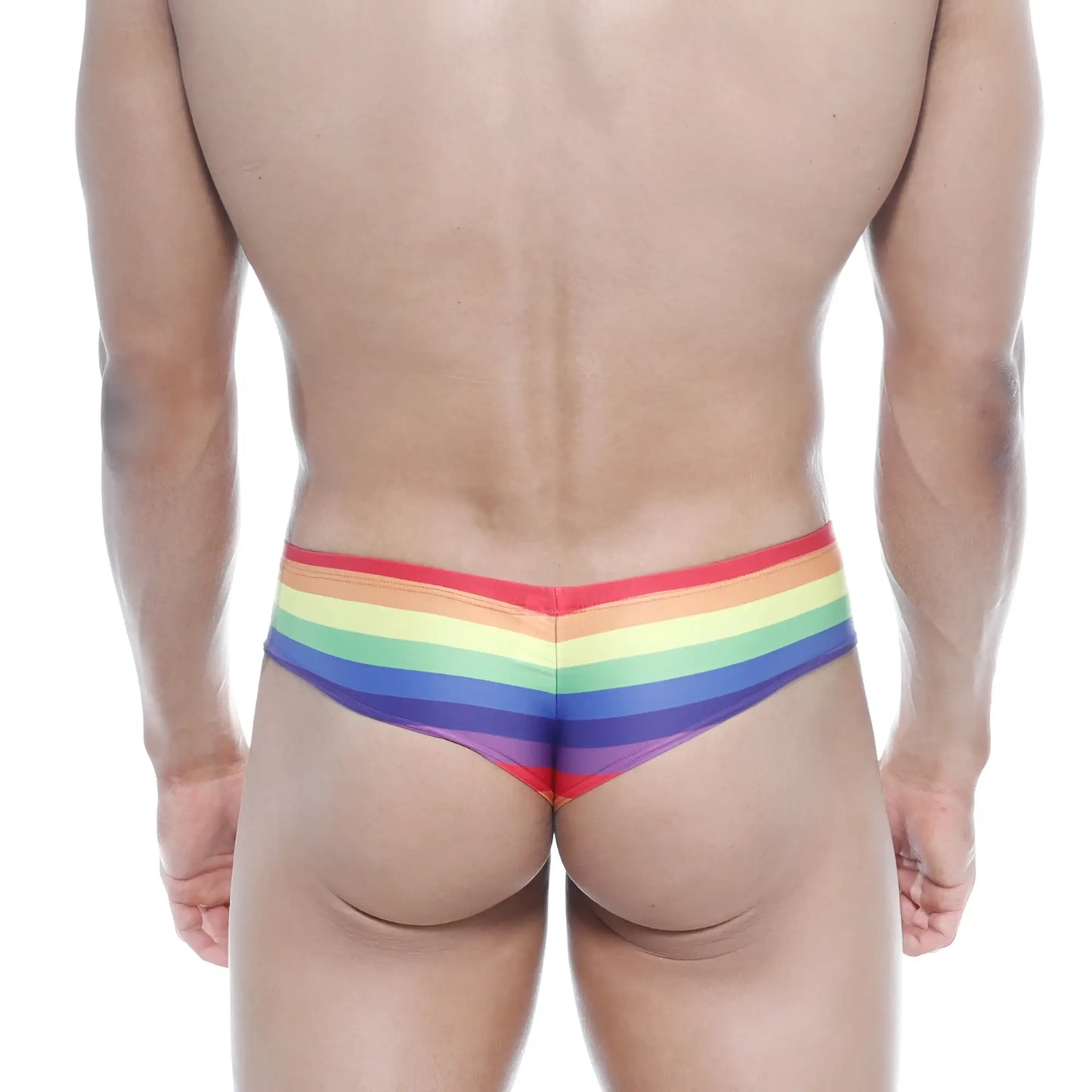 MetroMaleWear micro cheek rainbow 2027-04 rainbow-striped men’s briefs with snug form-fitting design