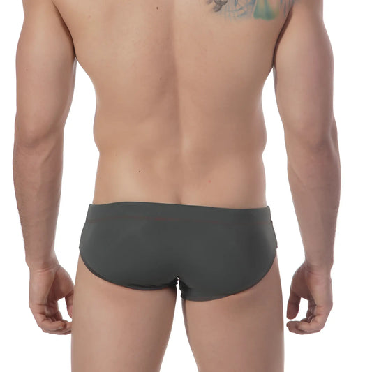 Dark gray metro malewear military swim bikini 4922-26 with sleek form-fitting design for swimming and beachwear