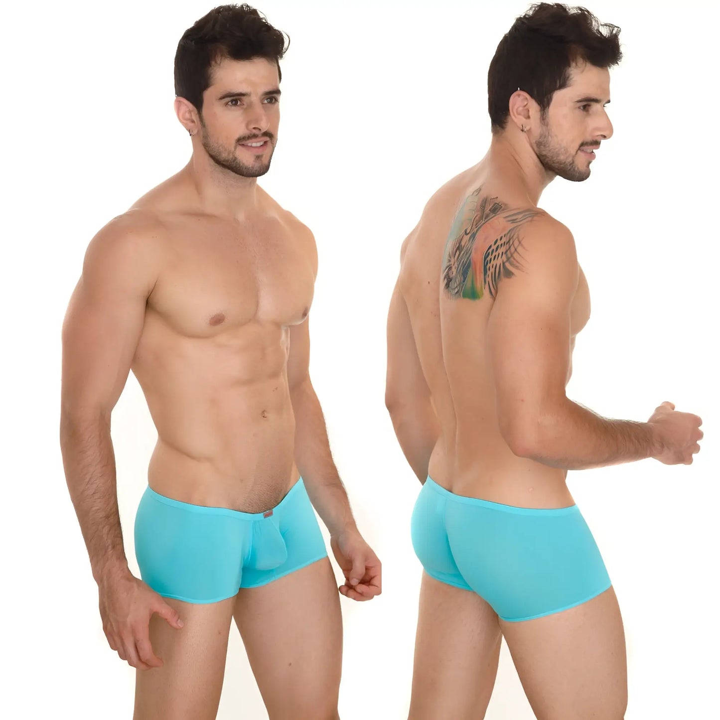 Turquiose blue MetroMaleWear minimo boxer 2013-08 men’s briefs with smooth form-fitting fabric and elastic waistband
