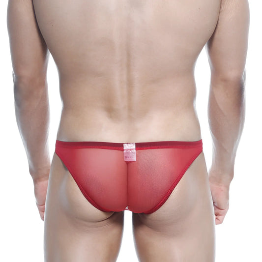 MetroMaleWear net bikini red 1104-12 red mesh briefs with snug form-fitting design for comfortable wear