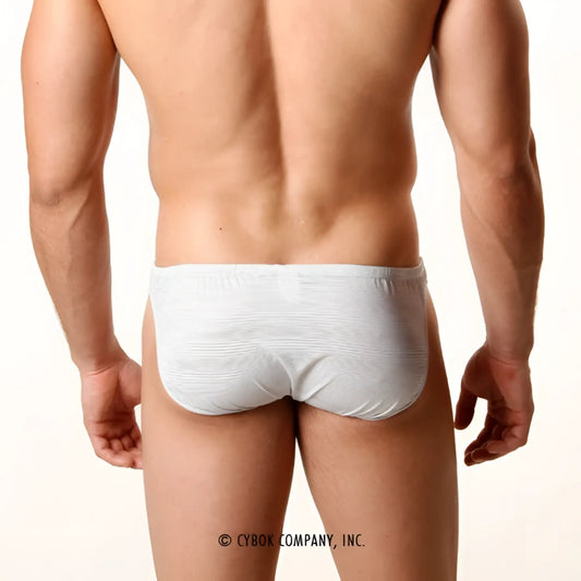 White textured briefs with a snug form-fitting design from metromalewear perfect scene askin bikini grey 2003-10