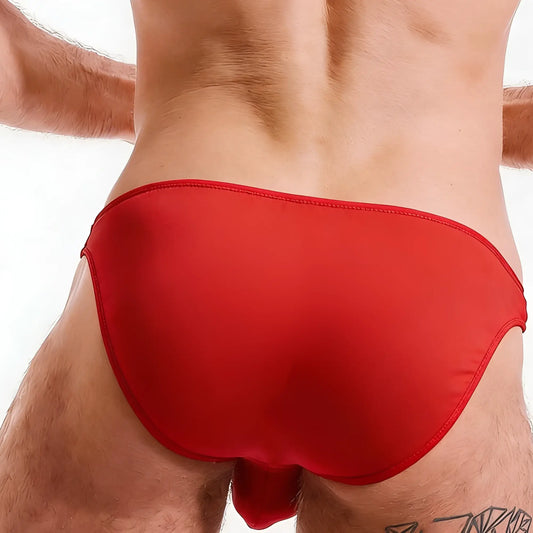 MetroMaleWear perfect scene cotton bikini red swim trunks with smooth texture, snug fit, and clean stitching