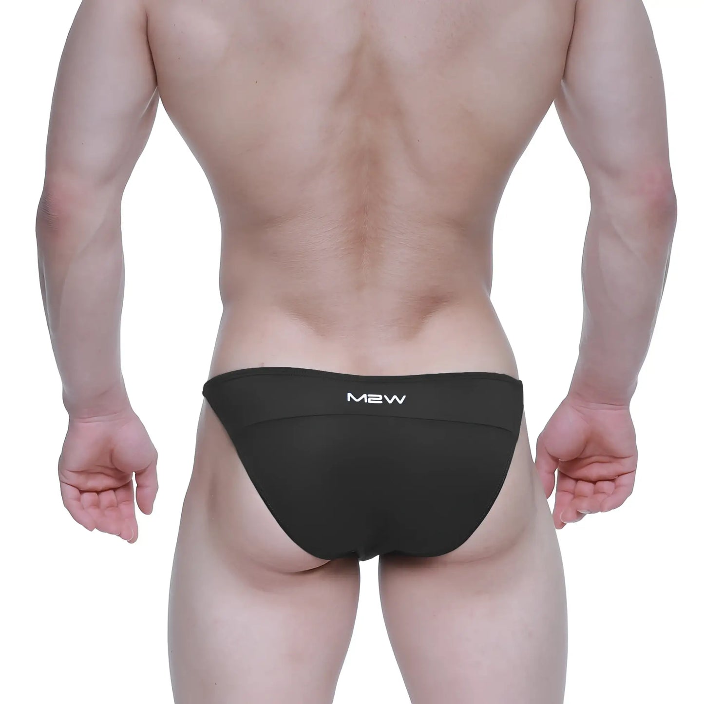 Black m2w swim trunks metroMalewear prodigy bikini 6504-20 with sleek form-fitting design for active swimwear use
