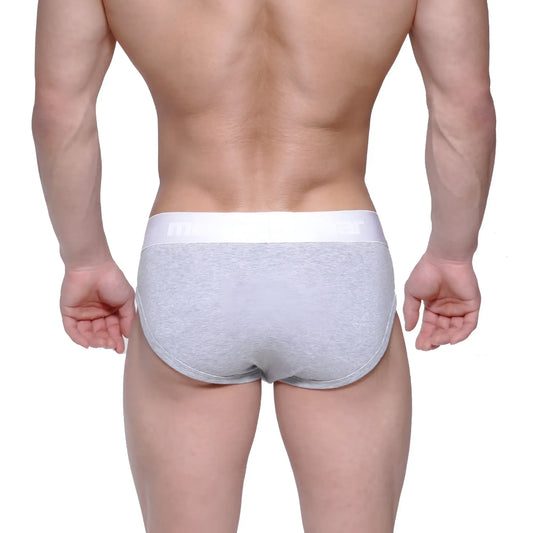 MetroMaleWear profile hip briefs gray heathered with white elastic waistband designed for daily comfort and support