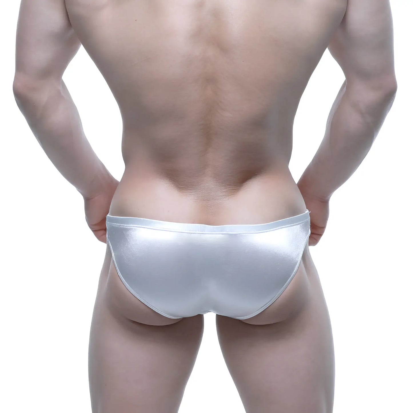 Shiny silver metallic briefs from metromalewear puente bikini avalanche 3603-74 with a sleek pu material finish
