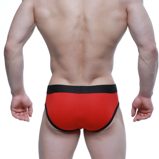 Metro male wear strike brief red 1103-12 red briefs with black trim and waistband for comfortable daily wear