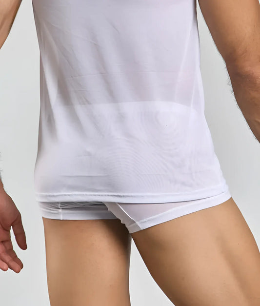 White mob lace tank top with subtle textured pattern and form-fitting design for stylish casual wear
