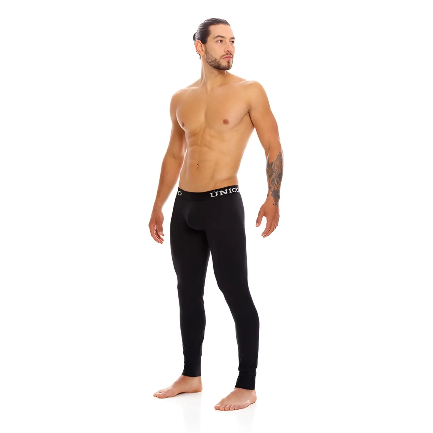 Black unico compression leggings with snug form-fitting design in mundo unico cold mountain long johns black one size