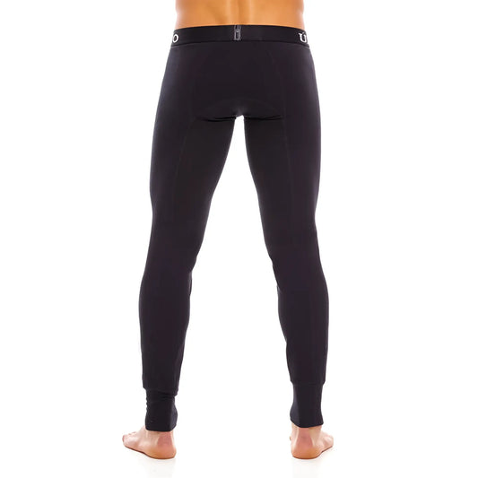 Mundo unico cold mountain long johns black form-fitting leggings with snug waistband and subtle white branding