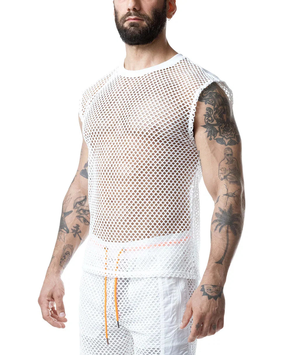 Nasty Pig Hyper Sleeveless Shirt - White/Vibrant Orange