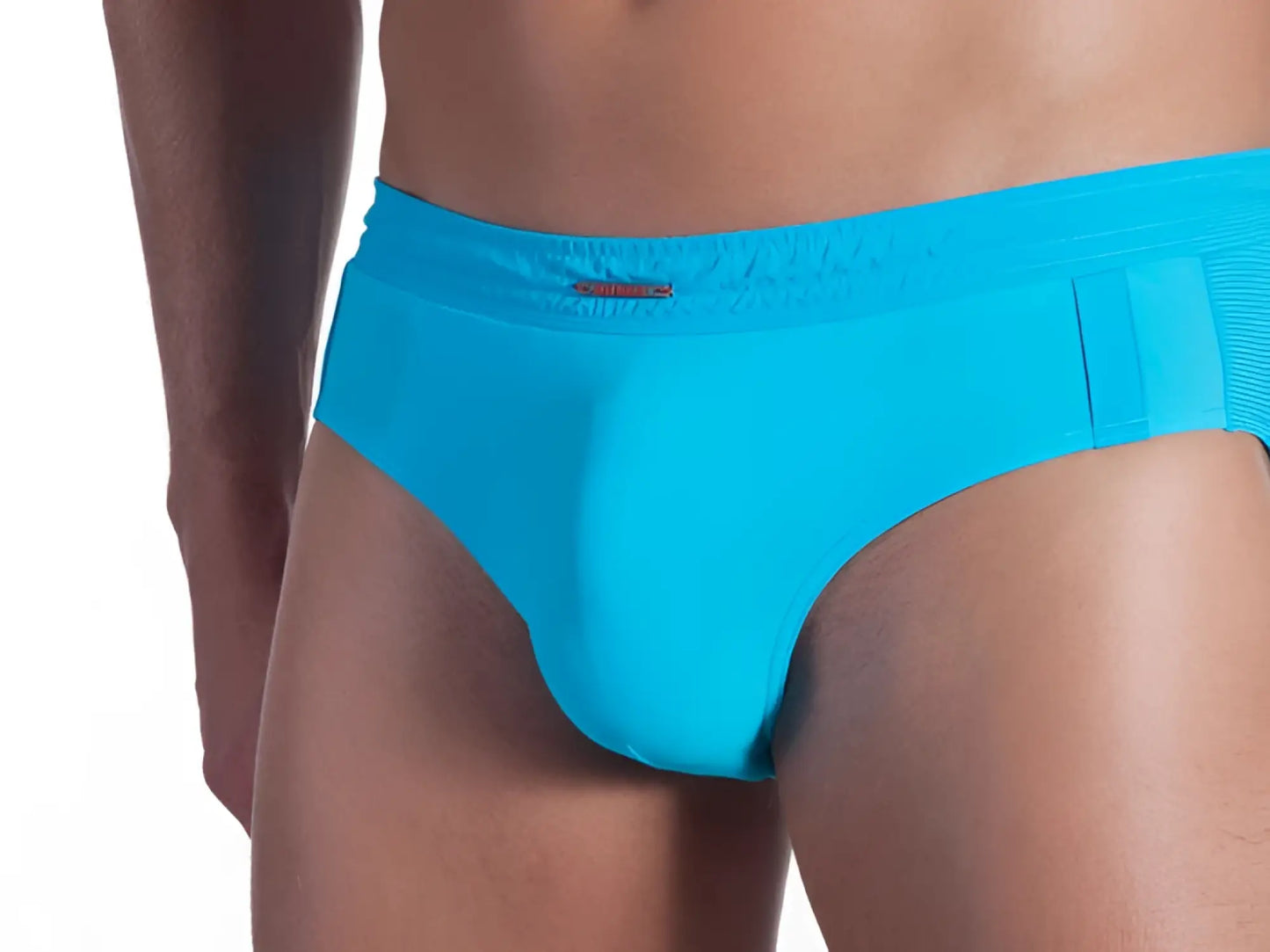 Bright turquoise olaf benz blu 1151 sport bikini swimwear with textured waistband and subtle side panels size xl