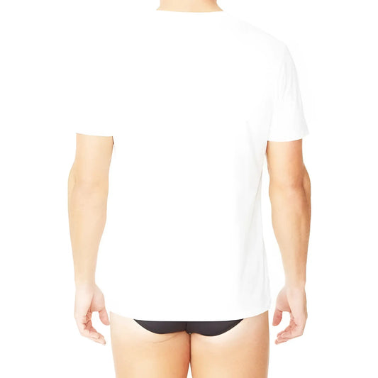 White short-sleeved crew neck t-shirt from Parker & Max pmfp_tcn1 with a minimalist design for casual wear