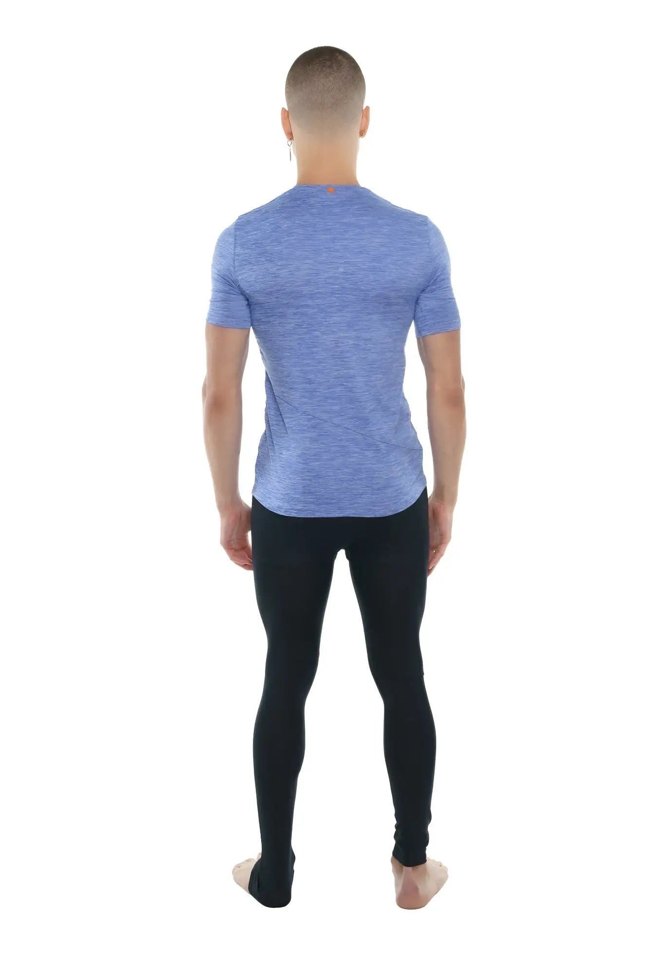 Blue heathered short-sleeve crew neck t-shirt perfect pocket crew-neck tee in soft lavender heather fabric