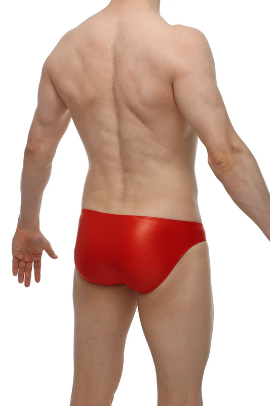 Red glossy swim trunks petitq bikini cuxac red with sleek form-fitting design perfect for swimming and beachwear