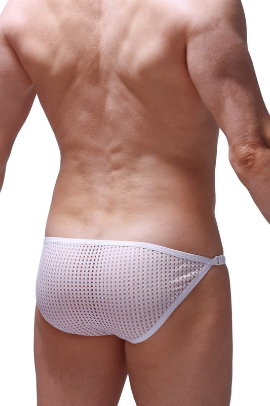 Petitq bikini fors durtol white mesh briefs with a snug form-fitting design and subtle elastic waistband