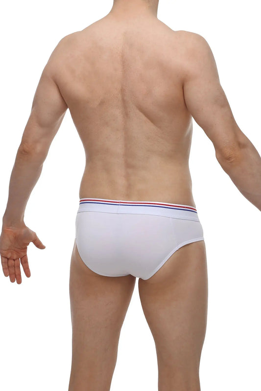 Petitq brief banne white white briefs with a red white and blue striped waistband for comfortable everyday wear