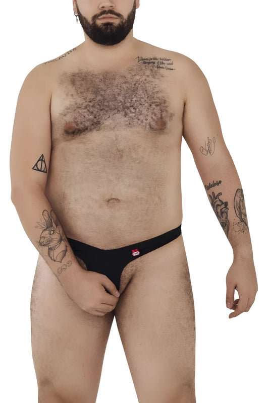 Black briefs pikante pik 0980x angola ball lifter c-ring with small red logo on the front in black color