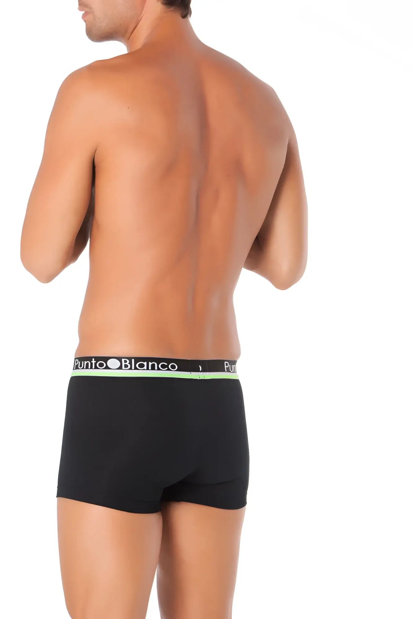 Black punto blanco zoom boxer brief underwear with lime green and white waistband size l