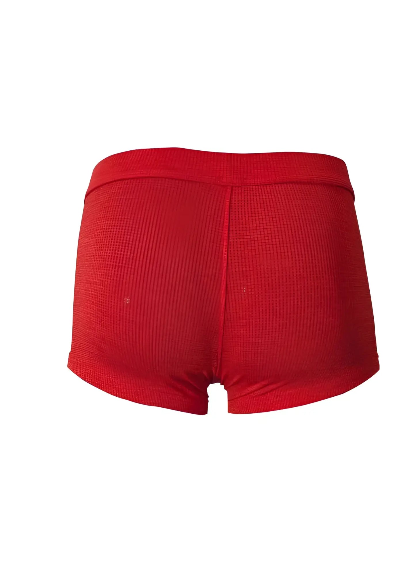 Red relax trunk red ribbed fabric shorts with snug fit and elastic waistband for comfortable wear