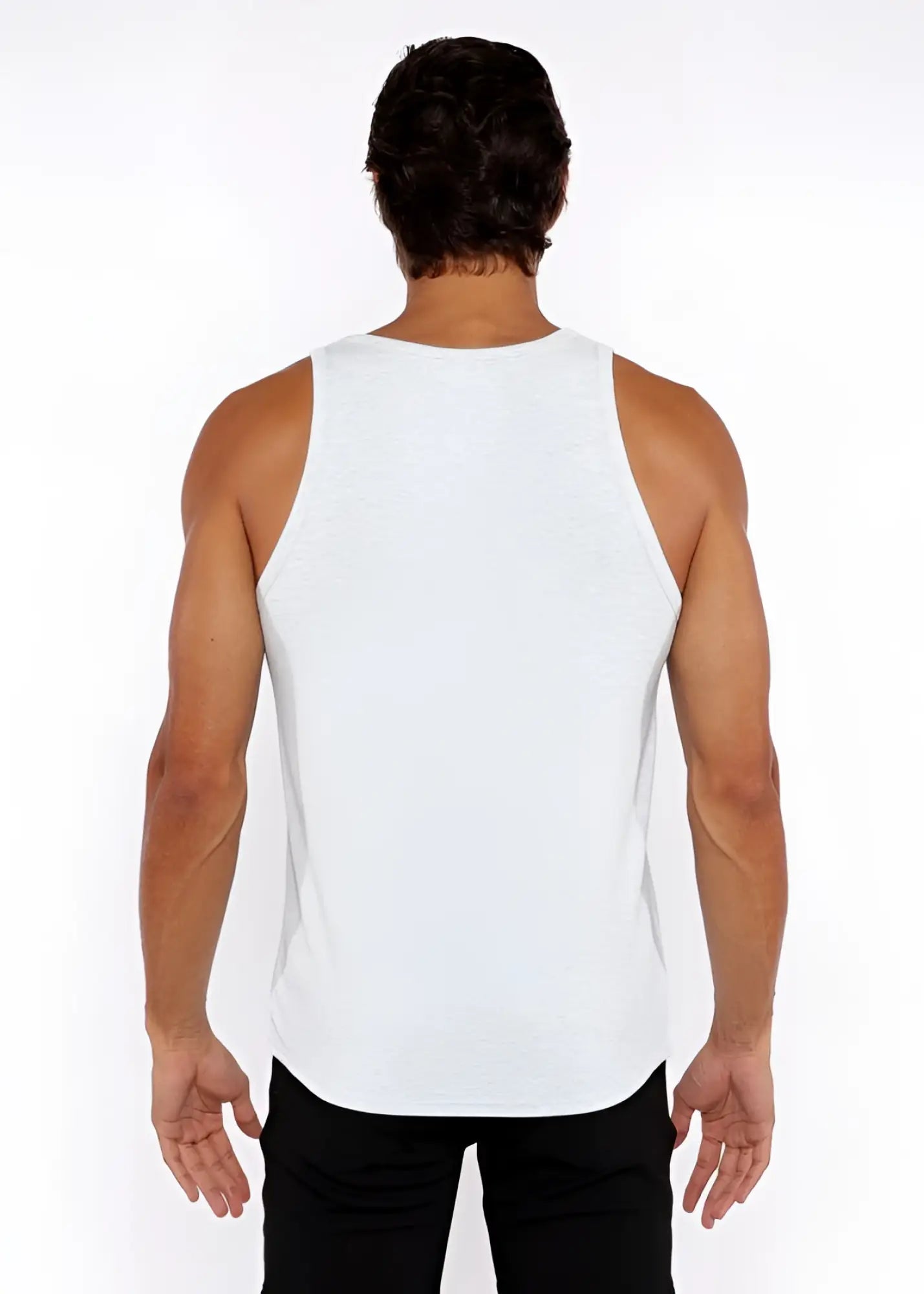 A white rib modal tank top with a sleeveless fitted design perfect for casual wear