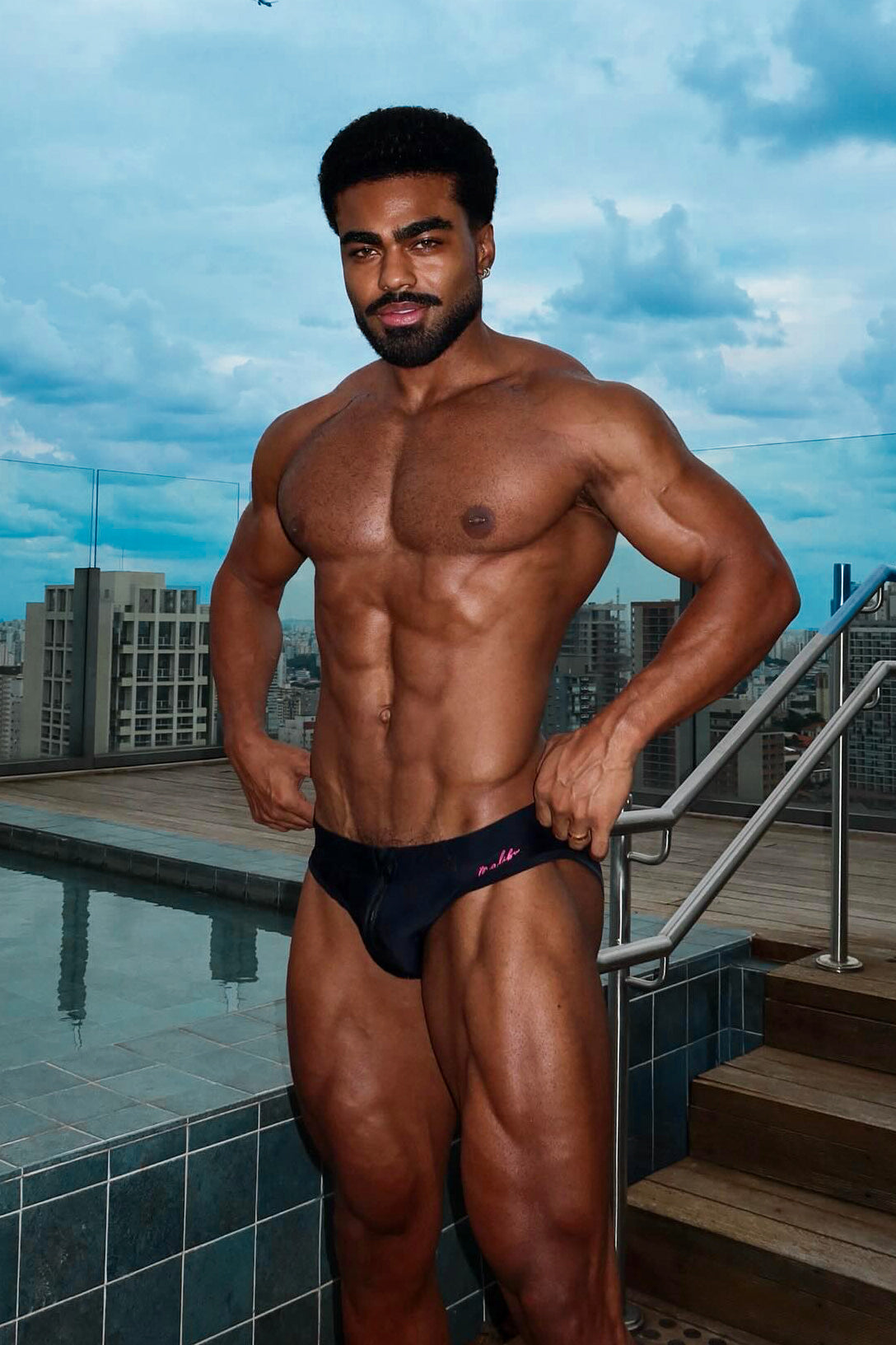 JJ Malibu Men's Unzip Me Swim Briefs - Black