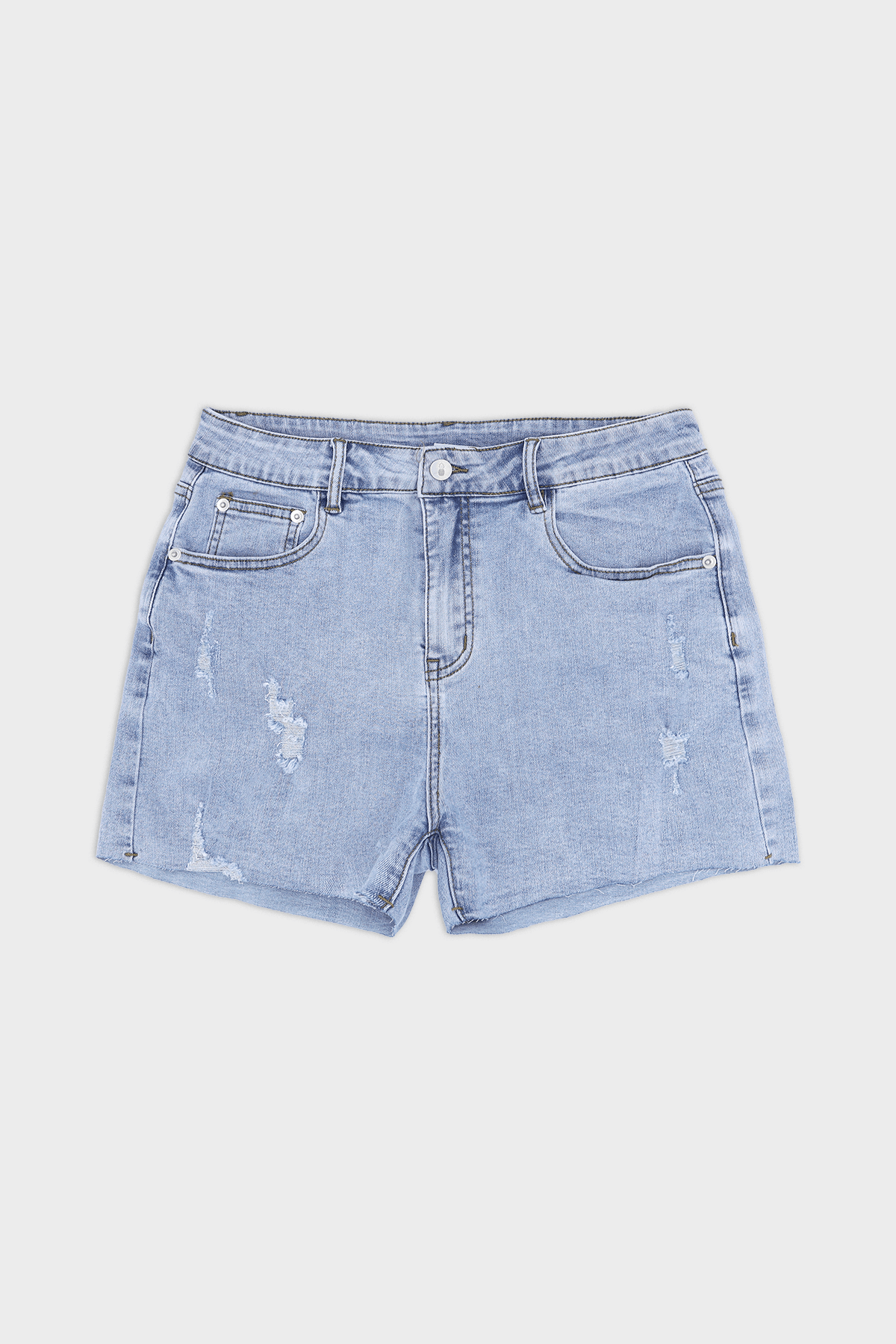 JJ Malibu Men's Rockstar Raw Cut 2.5" Denim Short Shorts - Capri Blue