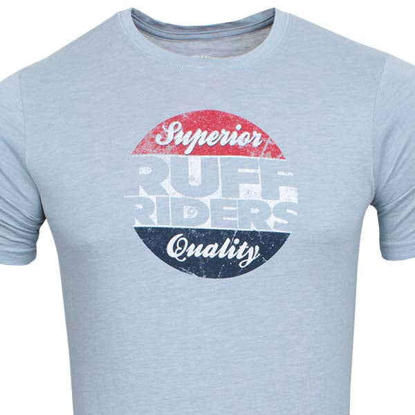 Ruff Riders Superior Brand Kurzarm-T-Shirt, Hellblau, Größe S