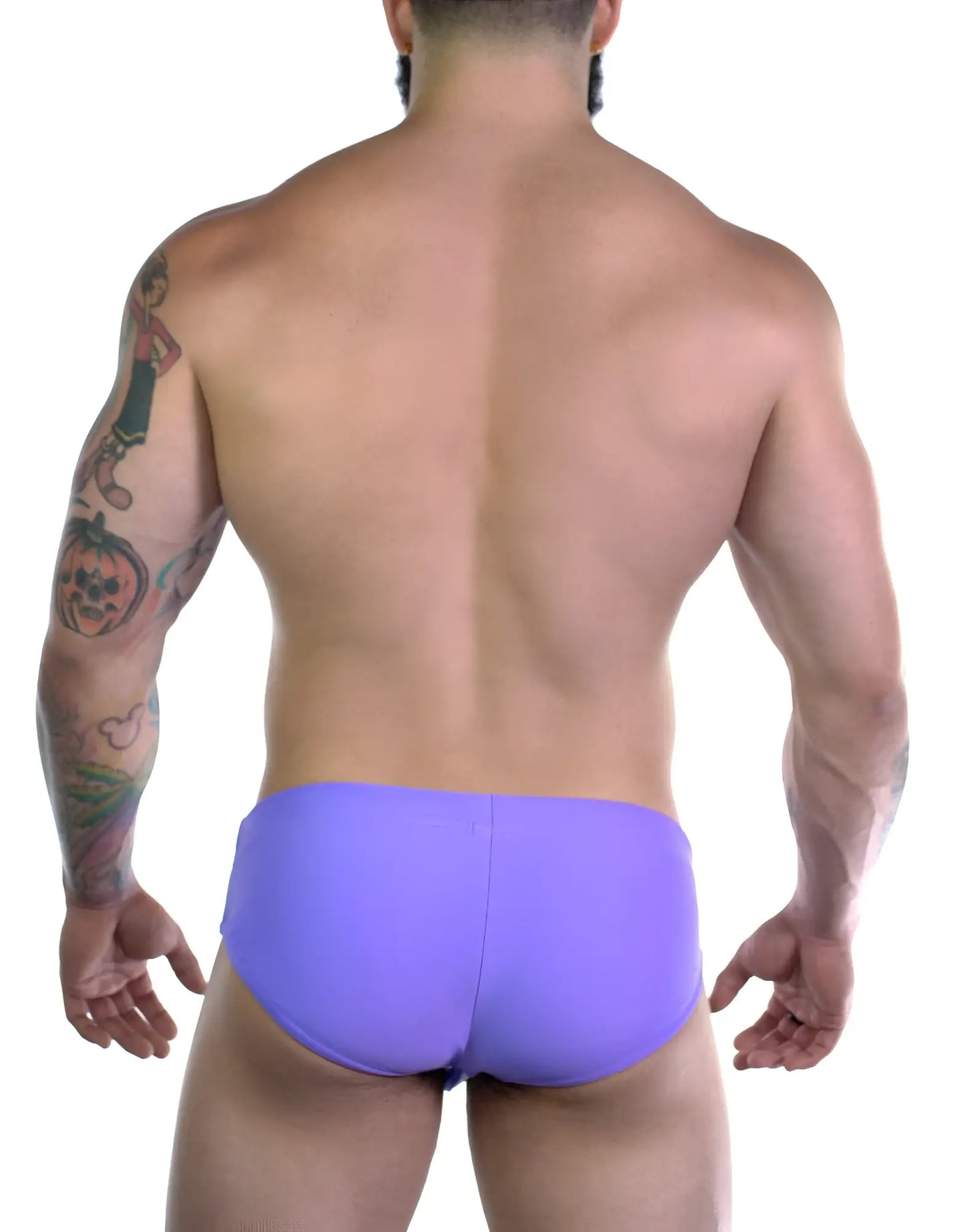 Purple swim trunks from Sportivo bikini featuring lightweight quick-dry fabric ideal for active water sports