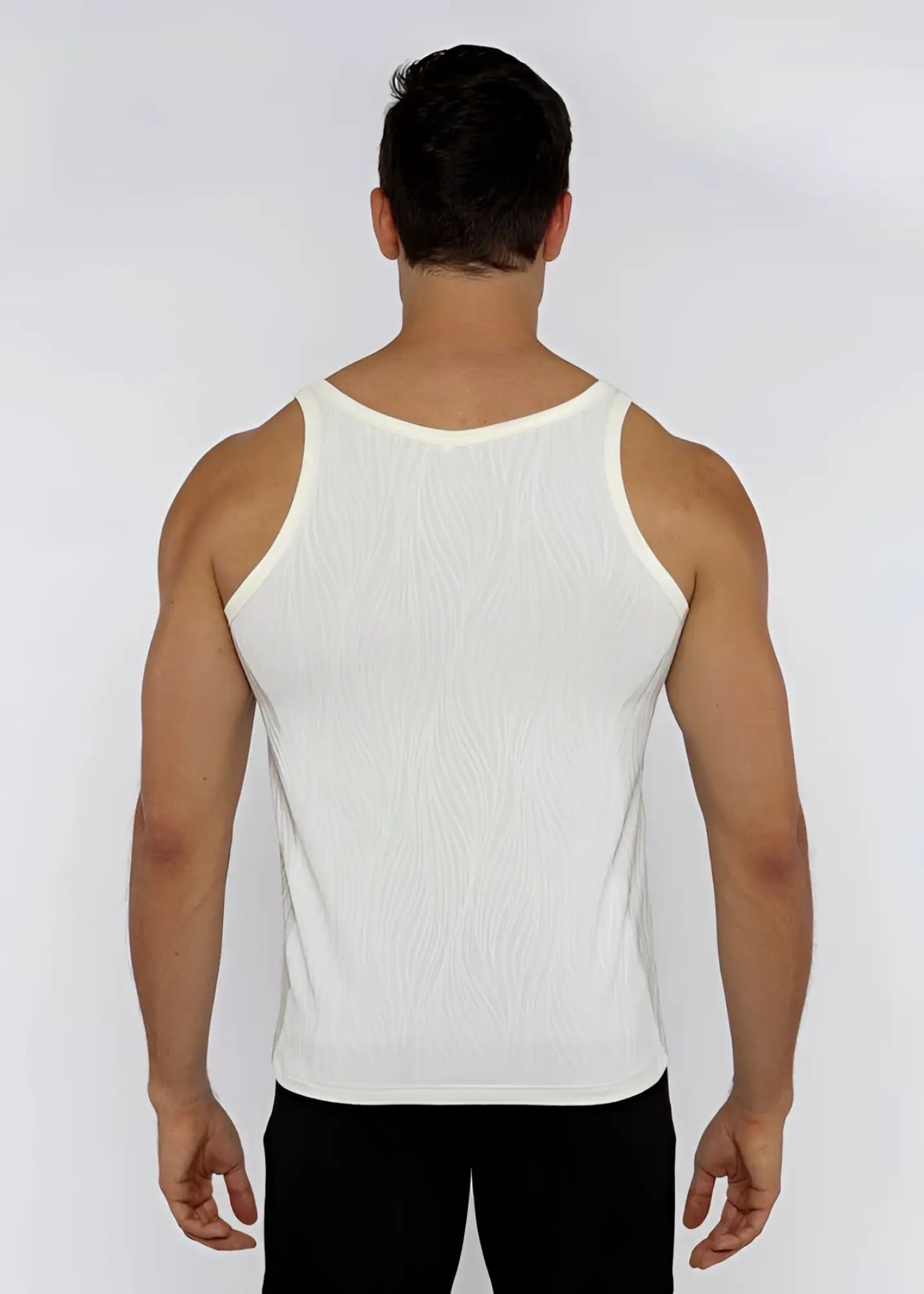 White ribbed tank top textured knit tank made from breathable fabric for casual summer wear
