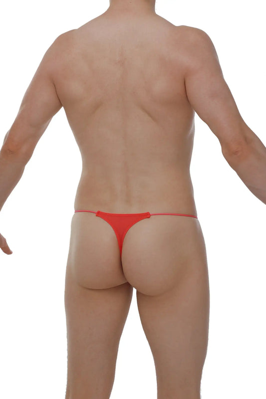 Red thong lolif plum crimson with a thin seamless design showing the back side of the product